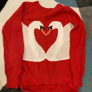 Cute gap red sweater with some birds on top